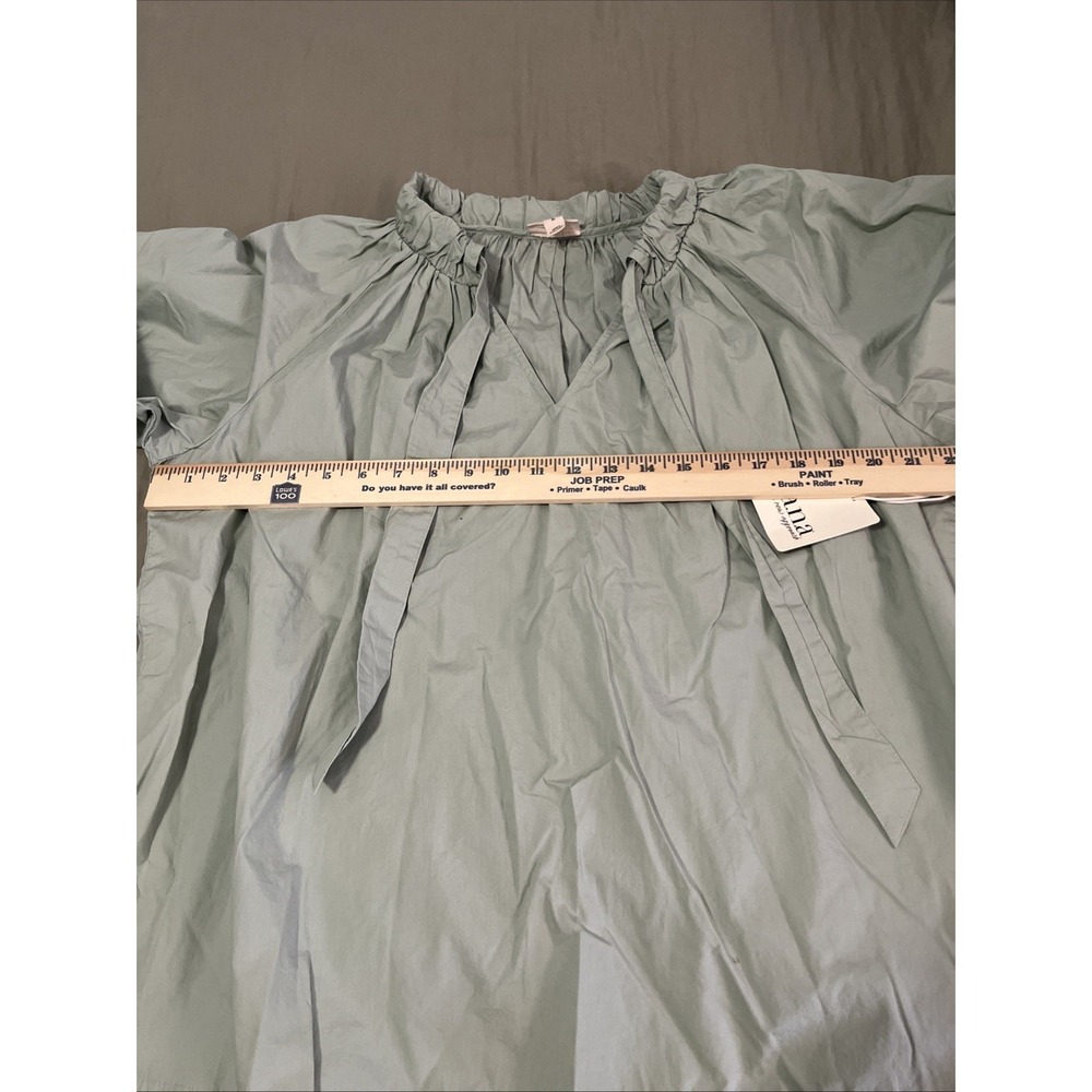 a.n.a Women's Green Smocked Ruffle Neck Blouse, Size XL - Picture 6 of 9